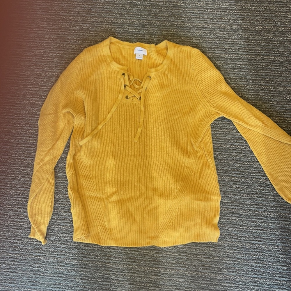 Crisscross tie sweater